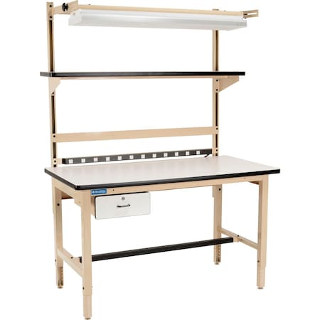 Global Industrial Bench-In-A-Box Standard Workbench, Plastic Laminate Top, 60Wx30D, Beige B2334705